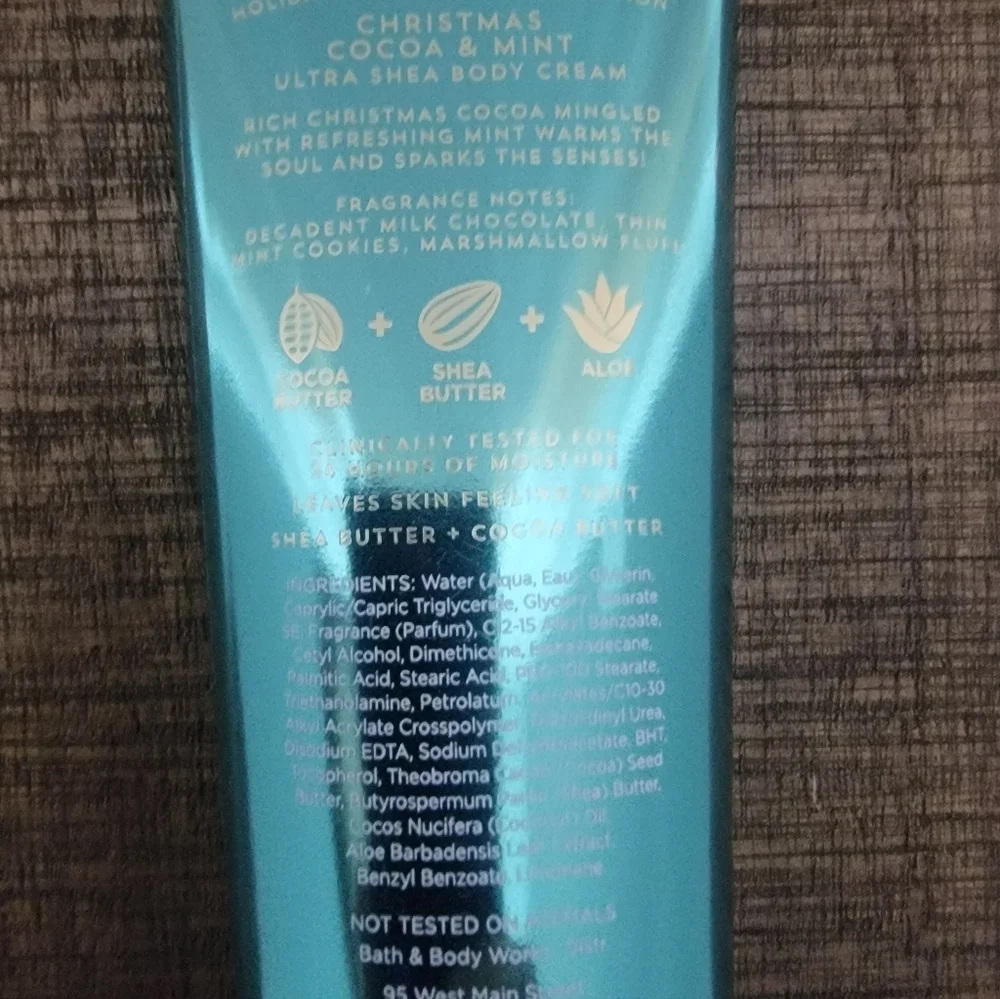 Bath And Body Works Christmas Cocoa & Mint Body Cream Retired Scent